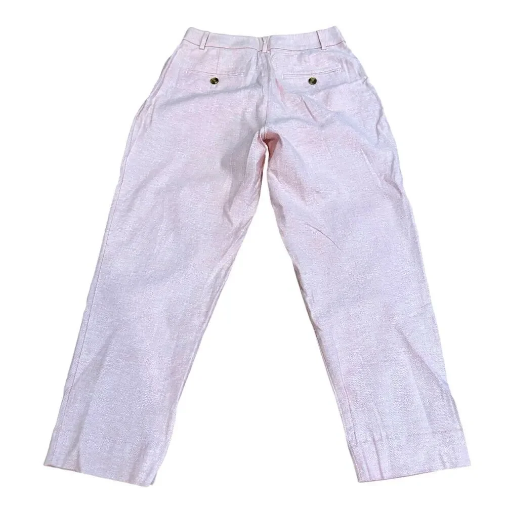 Banana Republic Linen Herringbone Pleated Pant